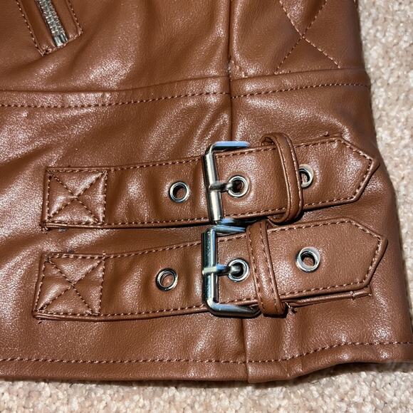 French Connection Faux Leather Moto Jacket Size L - New - Picture 12 of 12